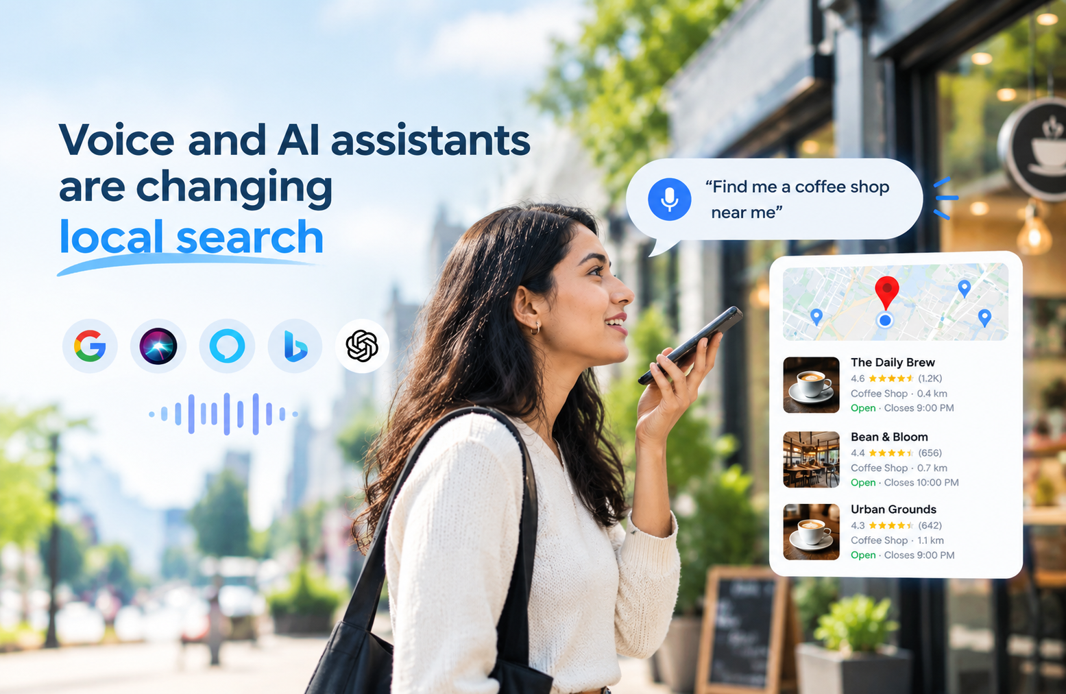 Voice search and AI assistants helping users find local businesses near them